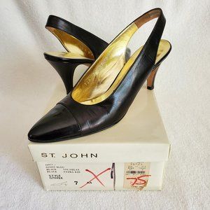 St. John "Bleu" sling back heel, 7AA (Mint!)